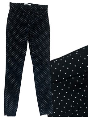 Primark White Polka Dotted Black Pants Pants size 6